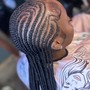 4 stitch braids to the back