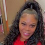 Stitched Feed-in braids in the front PARTIAL SEW-IN in the back