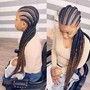 Medium Box Braids midback