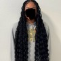 4 cornrows/straight back braids