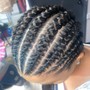 Cornrows with weave