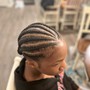 4 - 12 stitch cornrows