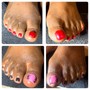 Acrylic overlay on 2 big toes + Gel Pedicure