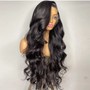 Wig with installation 24” lace frontal HD lace 250 density full Wig Install with 100% human hair straight hair