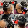 Ponytail-sleek with braid extension