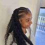 Sew-in with braids in the  front