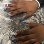 Back to school medium acrylic nails