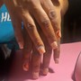 Shorts nude nails with nail art