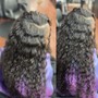 Sleek ponytail straight or curly hair