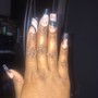 Back to school medium acrylic nails