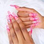 Short pink an white acrylic French