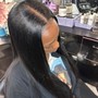 Keratin conditioner treatment with silk press