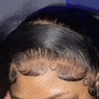 Quick Weave Ponytail half up/half down