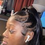 Quick Weave Ponytail half up/half down