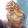 Sleak ponytail on natural hair