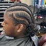 Natural hair cornrows