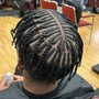 Small knotless braids 10 rows across the front