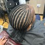 Natural hair cornrows