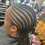 Natural hair cornrows