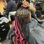 Small knotless braids 10 rows across the front