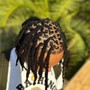 Locs retwist short + style