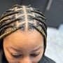 2 Feed in Braids (mid back)