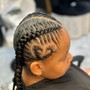 Cornrows/ Braid down/ Natural hair