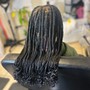 Smedium French curl braids mid back