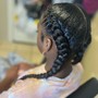 Smedium French curl braids mid back