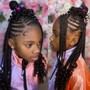 Kids half knotless half scalp braids