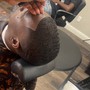 Men hair cut with hot towel Shave with razor