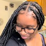 Medium French curl box braids