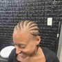 Comb twist, 2 strand  half head twist