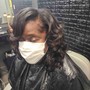 Relaxer Straightening retouch on leave out