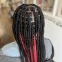 Medium mid back Box Braids, knotless braids,