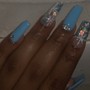 Acrylic Full set with 4designs 6accent nails