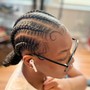 Stitch braids to a ponytail