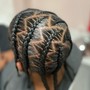 Stitch braids to a ponytail