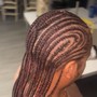 12 Straight Back Stitched Cornrows