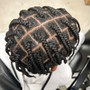 Stitch Cornrows  into ponytail