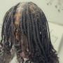 Med knotless bohemian Braids with hair