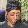 Pin Curl Ponytail with Bangs