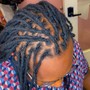 Invisible locs with hair added