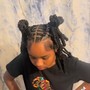 Kid's Braids ponytail & regular hair braided with a little wavy