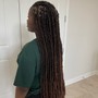 Small French Curl Knotless Braids