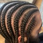 Small Cornrows ( with natural hair)