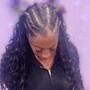 Partial/tribal/feed in braids with sew in