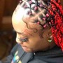 Criss Cross Rubber band with box braids