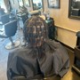 Men braids half head