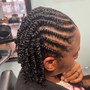 Natural hair two strand twist or flat twist(medium, or large and leave in conditioner